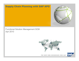 Supply Chain Planning with SAP APO