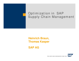Optimization in SAP Supply Chain Management