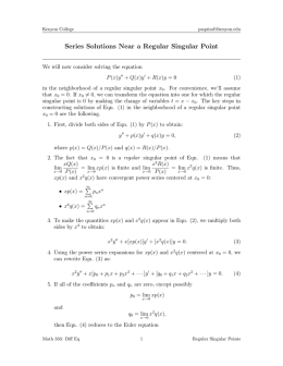 Series Solutions Near a Regular Singular Point