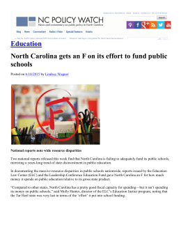 Education North Carolina gets an F on its effort to fund public schools