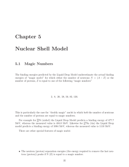 Chapter 5 Nuclear Shell Model