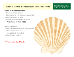 Week 4 Lecture 3 – Predicqons from Shell Model