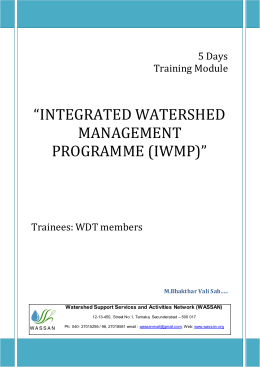 integrated watershed management programme (iwmp)