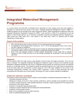 Integrated Watershed Management Programme