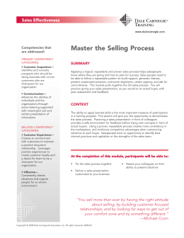 Master the Selling Process