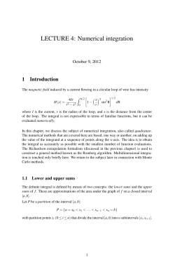 LECTURE 4: Numerical integration