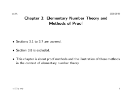 Chapter 3: Elementary Number Theory and Methods of Proof