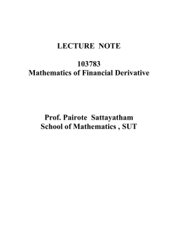 LECTURE NOTE