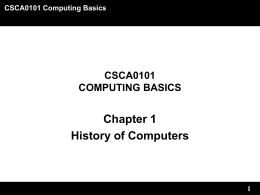 Chapter 1 History of Computers