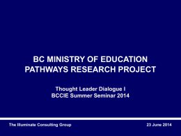 bc ministry of education pathways research project
