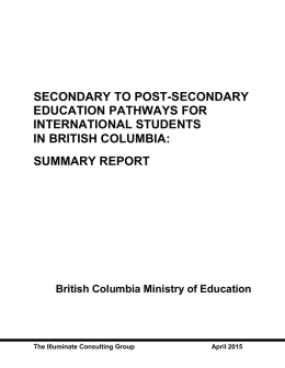 secondary to post-secondary education pathways for international