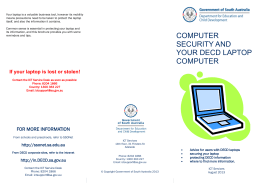 COMPUTER SECURITY AND YOUR DECD LAPTOP COMPUTER