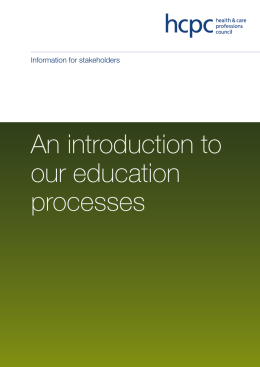 An introduction to our education processes