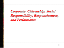Corporate Social Responsibility, Responsiveness, and Performance