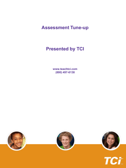 Assessment Tune-up Presented by TCI