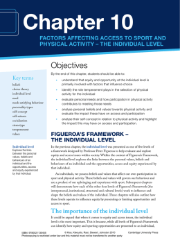 Factors affecting access to sport and physical activity
