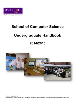 School of Computer Science Undergraduate Handbook 2014/2015
