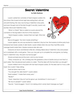 Secret Valentine - Super Teacher Worksheets