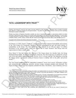 tata: leadership with trust1,2