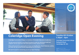 Coleridge Open Evening - Abbey Meadows Primary School