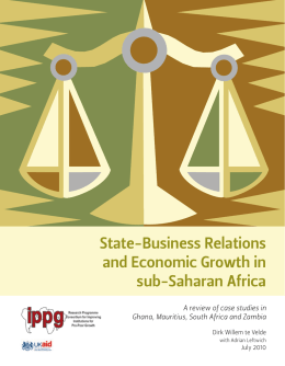 State-Business Relations and Economic Growth in sub