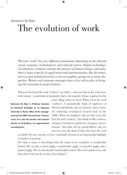 The evolution of work by Domenico De Masi