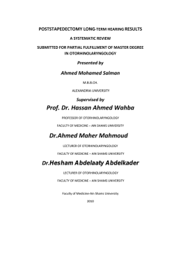Prof. Dr. Hassan Ahmed Wahba Dr.Ahmed Maher Mahmoud