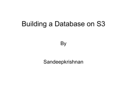 Building a Database on S3