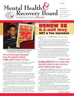 Fall 2008 - Mental Health Recovery Board of Portage County