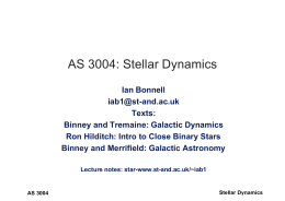 AS 3004: Stellar Dynamics