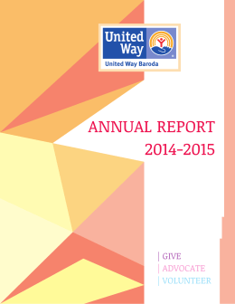 AnnualReport2014-15 - United Way of Baroda