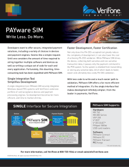 PAYware SIM - Verifone Support Portal