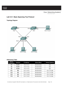 Lab 5.5.1: Basic Spanning Tree Protocol