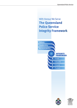 The Queensland Police Service Integrity Framework