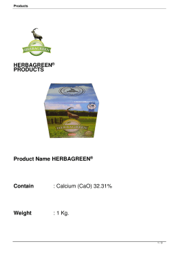 HERBAGREEN® PRODUCTS Product Name : HERBAGREEN