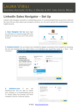 LinkedIn Sales Navigator – Set Up