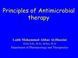 Principles of Antimicrobial therapy