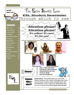 ESL Student Newsletter Through which to see