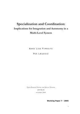 Specialization and Coordination