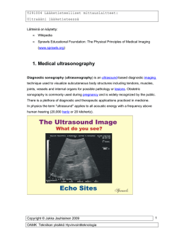 1. Medical ultrasonography