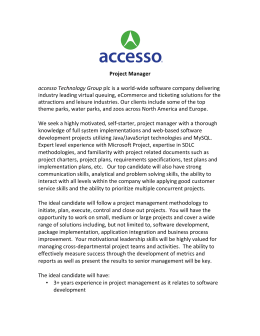 Project Manager accesso Technology Group plc is a world