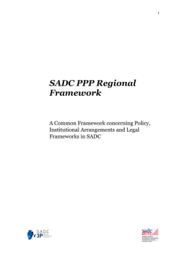 SADC PPP Regional Framework