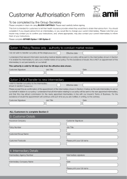 Customer Authorisation Form