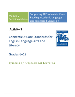 Participant Guide - Common Core Standards in Connecticut