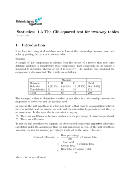 Statistics: 1.3 The Chi-squared test for two