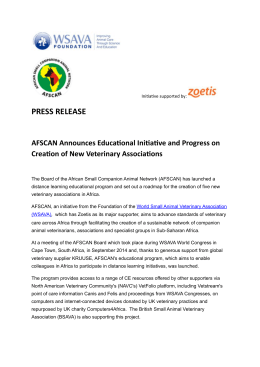 AFSCAN Announces Educational Initiative and Progress