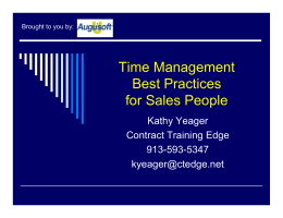Time Management Best Practices for Sales People