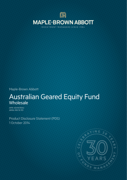 Australian Geared Equity Fund - Maple