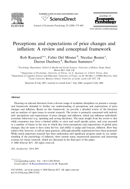 Perceptions and expectations of price changes and inflation: A