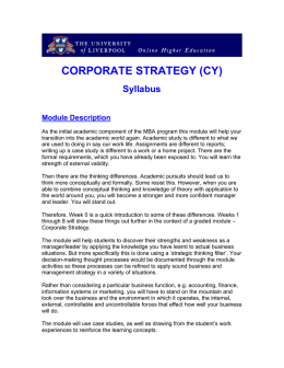 CORPORATE STRATEGY (CY)